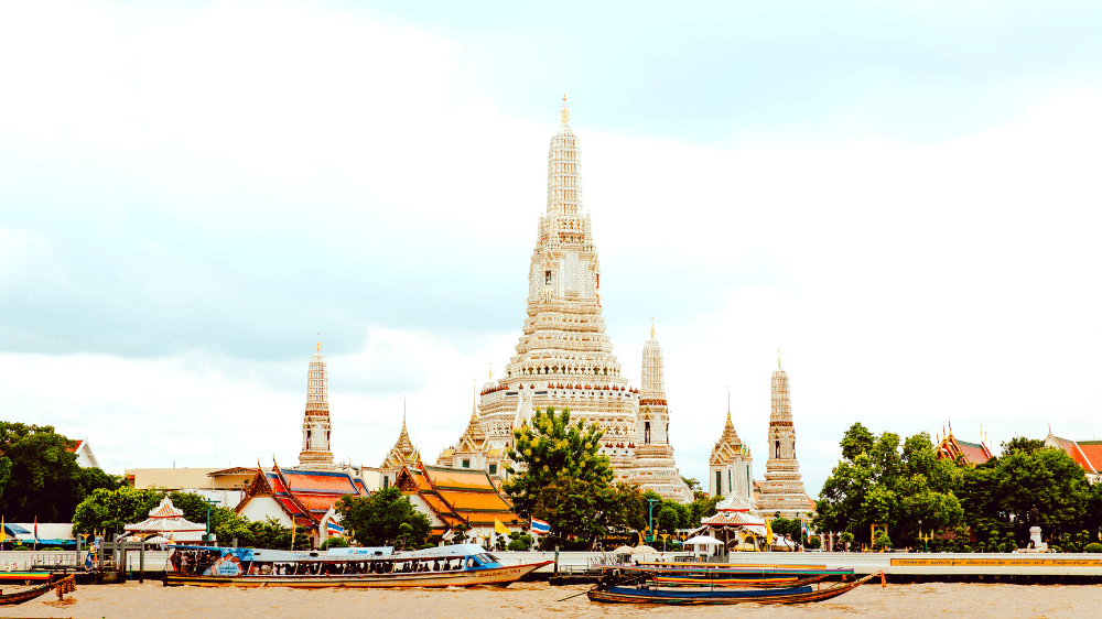 超歓迎新作□ タイ バンコク ワット・アルン寺院 風景 ★額縁付 Ａ３ノビ 自然、風景